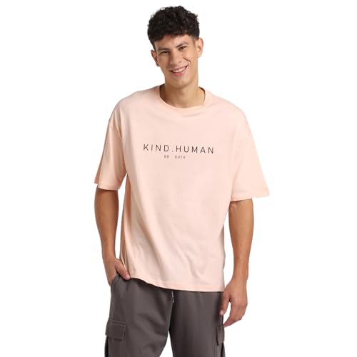 Image of NOBERO Men's Cotton Graphic Print Oversized Fit T-Shirt