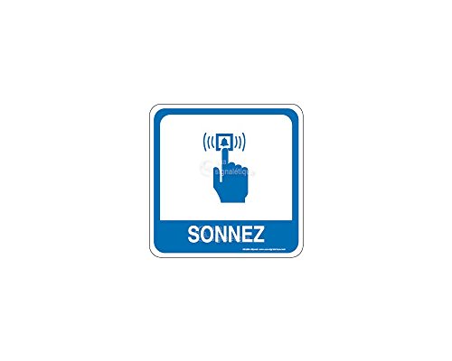 AUA SIGNALETIQUE - Plaque de porte Sonnez PvcSign avec double face adhésif