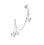 Chain Earrings Butterfly Tassels Ear Cuffs Cupid Angle Heart Tassel Ear Crawler Earring Climber Mult