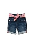 Waschung s.Oliver Girl\'s 2127786 Bermuda Jeans mit Bindegürtel, Regular Fit, Blue, 128/REG