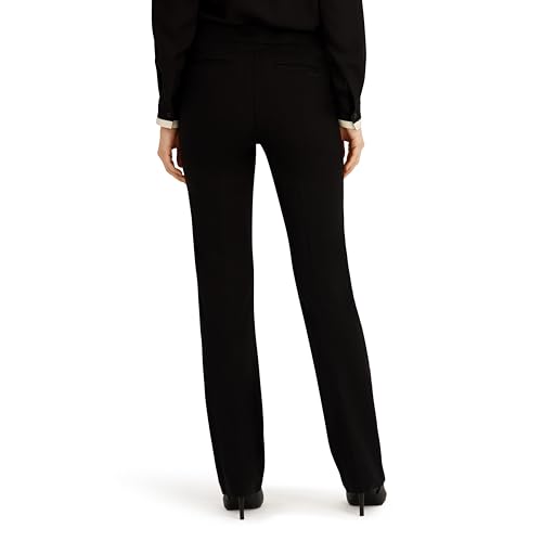 Pantalon stretch bootcut noir confortable pour silhouette petite