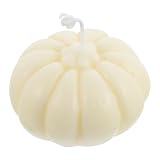 Tofficu Vela Aromática de Cera Forma de Calabaza Color Crema, Compacta y Fácil de Almacenar, Adecuada para Ambientar Dormitorio y Cocina