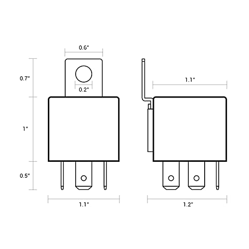 Relais 5 broches DC 12V commutation 30/40A pour phare et barre LED