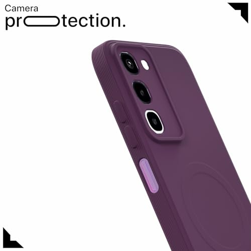 Image of Pikkme Back Cover for Realme P4R 5G Soft Matte Silicone Mag-Safe Design (Mag-Safe Not Support) Camera Protection | Slim Fit Bumper Cover (Purple)