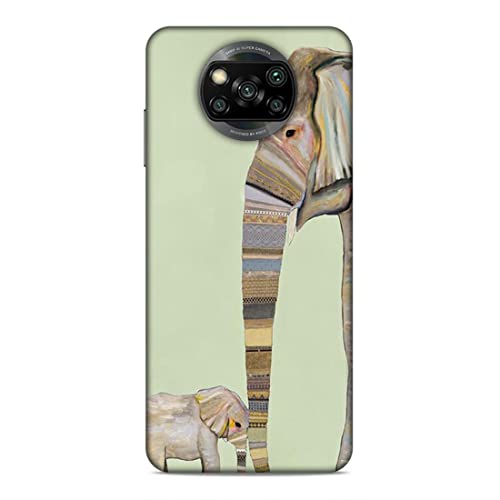 Image of Printed Mobile Back Hard Case Cover for Xiaomi Poco X3 | Elephants, Cute Baby Elephant, Traditional-2189