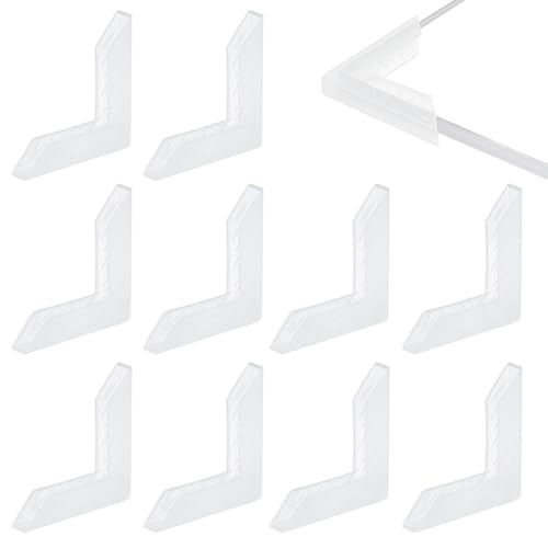 BENECREAT 100 pz Protezioni Angolari Paraurti Angolari A Forma di L Protezioni Angolari in Plastica Bianca Traslucida Coperture Protezione Bordi per Cornice Specchio Vetro Ceramico Protezione