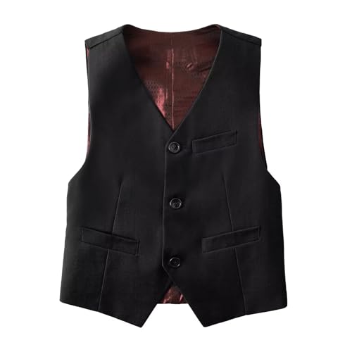 Kids Vest for Boys Formal Suit Vest for Toddler Solid Dress Waistcoat