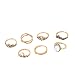 Diamond-Stuhled Frauen Blume Hohl Nicht-Blatt-Ring PCs 7 Bohemian Modestil Ringe Heer Der Ringe Teil 2