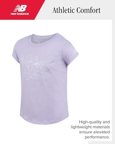 Image of New Balance Girls Athletic Skort Set - 2 Piece Active Short Sleeve Girls Shirts & Tennis Scooter Skirt Clothing Set