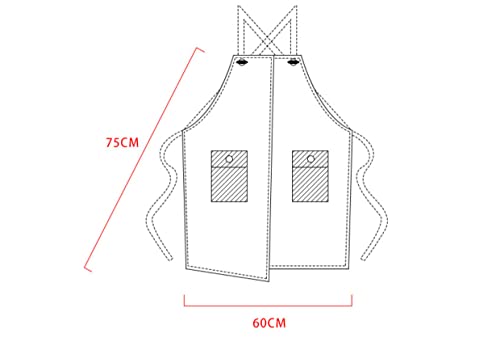 KUKUALE Delantales para Mujer Hombre con Bolsillos Delantal para el hogar Denim Barista Leche Tea Shop Hombres y… - Imagen 6