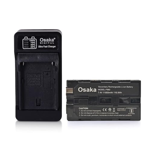Image of Osaka LED Video Light OS 576 Slim with 10800 mAH F980 Battery & Ultra Fast Charger for All DSLR and Video Cameras and YouTube Video Shooting