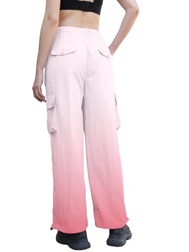 Image of Cromoncent Cargo Pants Girls & Women Parachute Pants Y2K Baggy Rave Clothes Waterproof with Pockets, 6 Years - 3XL