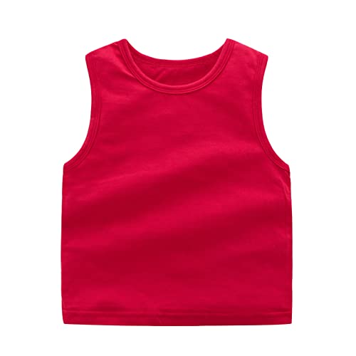 Camiseta interior para niña, con espalda cruzada, sin mangas, deportiva, danza, ballet, gimnasia, ropa de baile, top con camiseta para niñas, rojo, 6-7 años