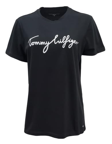 T-shirt Tommy Hilfiger noir femme taille S col rond vêtement mode été
