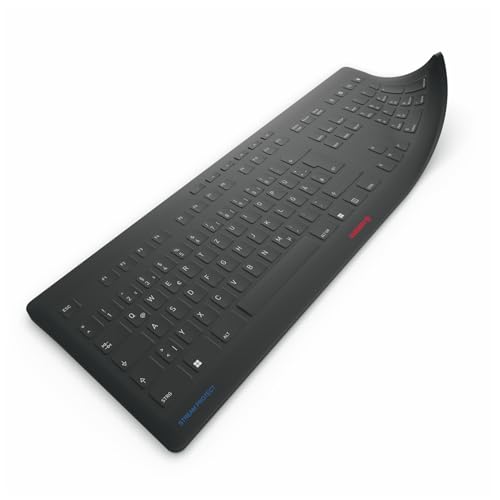 Protector de teclado CHERRY STREAM de silicona desinfectable negro QWERTZ 5