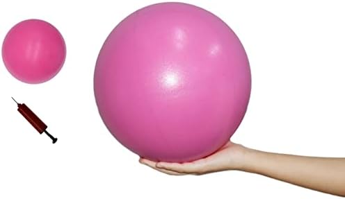 CIZEBO 8 inch Exercise Ball, Easy to Inflate Pilates Ball Core Ball Physical Therapy Ball with Needle Pump, Small Yoga Barre Ball for Home & Class Workout Fitness PT, Pink