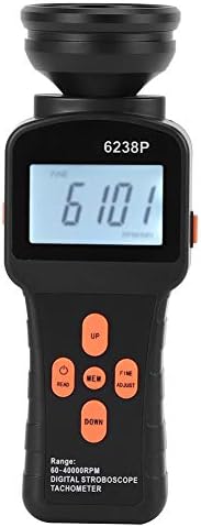 6238P Large LCD Stroboscope Handheld Digital Flash Tachometer Revolution Meter with Large LCD Backlight Display Screen