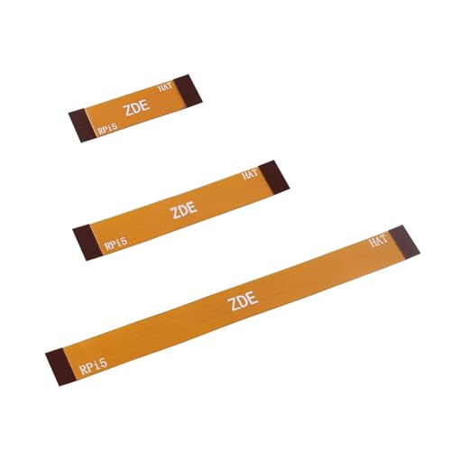 ZDE 6 Stück 16Pin 0.5mm Pitch 30mm 50mm 90mm FPC FFC Flexibles Flachkabelset mit 2 Stück M.2 SSD Montagebolzen Kompatibel mit Raspberry Pi 5 PCIe zu M.2 Key M NVMe SSD Adapter PCIe Peripheriekarte