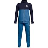 [アンダーアーマー] UAカラーブロック ニット トラックスーツ Photon Blue/Midnight Navy/White YLG