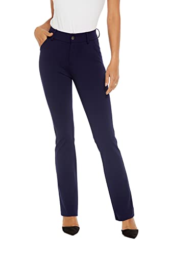 Ichosy Women's Ease Into Comfort Barely Bootcut Stretch Dress Pant Navy29 10 #TOP3