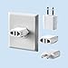 European to US Plug Adapter, SUPERDANNY EU to US Plug Adapter Converts 2-Prong Type A for Plugging in Type C, E, F, L, N Plugs, 660W 6A Max 110-250V Travel Plug for Europe to USA, White, 4-Pack