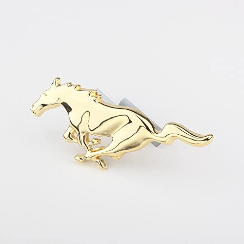 Image of VRT 3D Chrome Emblem Automotive Car, Bike Badges Logo Self Adhesive Sticker (Horse, Gold)
