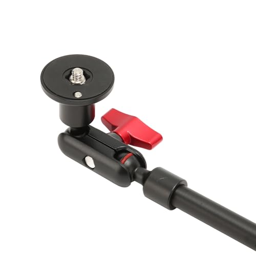 Soporte de Cámara Articulado Ajustable Goshyda, Rojo, Montura de Brazo, 31 Pulgadas/78 Cm, Varilla de Extensión Ajustable, Rotación de 360 Grados, Tornillos de 1/4 y 3/8 Pulgadas