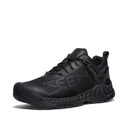 KEEN Nxis EVO Waterproof, Zapatos de Senderismo Hombre, Triple Negro, 44.5 EU