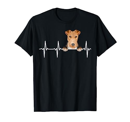 Funny Dog Heartbeat For Wire Fox Terrier Lovers Men Women Kids T-Shirt