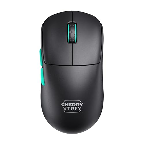 CHERRY XTRFY M68 Wireless, Ultralekka bezprzewodowa Mysz do Gier, 2,4 GHz, Zoptymalizowany dla e-sportu, Symetryczny kształt z bardzo niskim przodem, Czarny