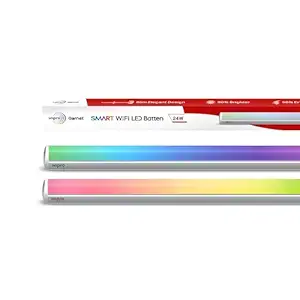 wipro Next Smart Wi-Fi 24W CCT+RGB LED Batten | 16 Million Colours | White Tunable | Dimmable |Scheduling |Scene Creation |Smart Grouping of Lights |Amazon Alexa & Google Asst. Compatible |Pack of 1