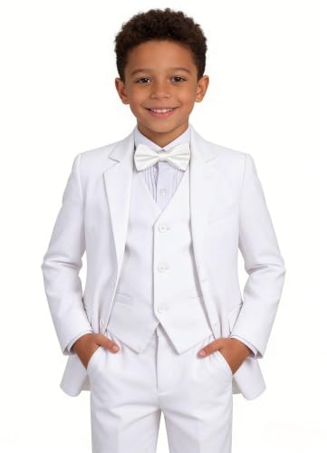 Image of Boys Suit for Kids Formal Slim Fit Tuxedo Suits Ring Bearer Outfit