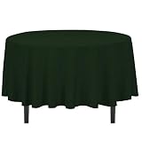 LinenTablecloth 90-Inch Round Polyester Tablecloth Hunter Green