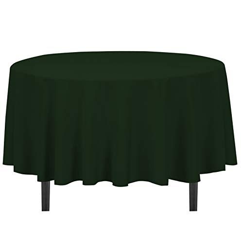 Linentablecloth 90-Inch Round Polyester Tablecloth Hunter Green #TOP5