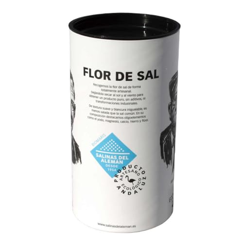 Flor de Sal Marina Escamas Ecológica Virgen Isla Cristina, Natural y Sin Químicos. Rica en Minerales y Saludables para el Cuerpo Para Cocinar y Salud