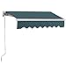 DREAMADE Sonnenmarkise 3M mit Aluminiumrahmen, Gelenkarmmarkise Balkonmarkise Markise Handbetrieben, Sonnenschutz, Wasserabweisende, UV-beständige Markise, ideal für Garten, Terasse und Balkon (Grün)