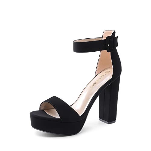 DREAM PAIRS Damen Sandalen Damen Pumps Sandale mit Blockabsatz Einstellbar...
