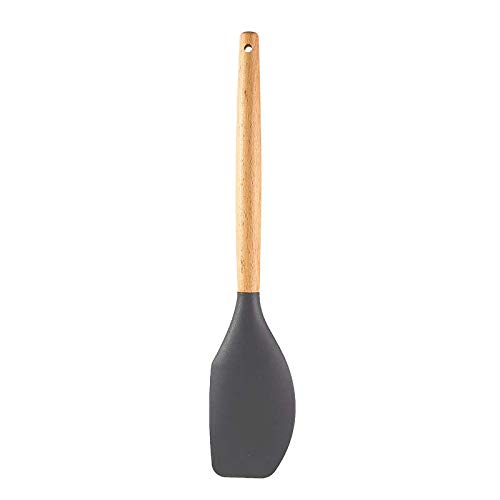 Woodtula Silicone Spatula Cooking Utensils Kitchen Utensil Set Heat Resistant Wooden Handles Kitchen Gadgets Tools Set for Nonstick Grey