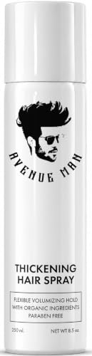 Avenue Man Hair Thickening Spray for Men - Professional Volumizing & Strong Hold Texturizing Spray for Men - Humidity Resistant & Easy Rinse Formula - Long-Lasting Mens Hairspray Extra Hold - 8.5 oz