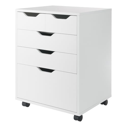 Winsome Halifax Bins & Drawers Mobile Cabinet, for Home Office, White