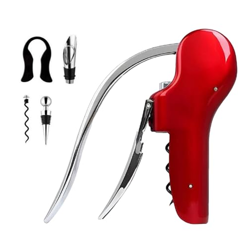scyca Ouvre-bouteille de vin manuel, kit d'ouvre-bouteille de vin, ouvre-bouteille manuel de serveur 5X, décapsuleur Quic en forme de cygne pour la maison avec cutter, verseur de vin,