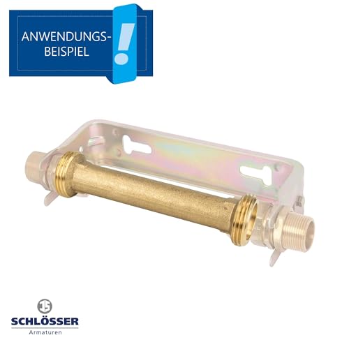 Schlösser JS Passstück 3/4 Zoll (DN15) x 110 mm für Wasserzähler Wärmemengenzähler - Messing blank - 0080040300001