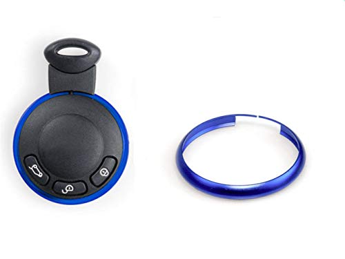 Oldbones Alumnium Smart Key Fob Ring Rim Trim Cover Replacement For Mini Cooper In Blue