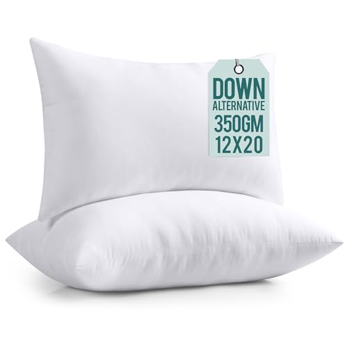 Utopia Bedding Throw Pillows Insert (Pack of 2, White) - 12 x 20 ...
