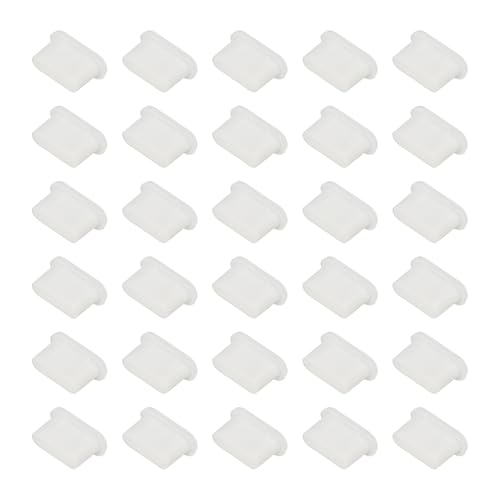 Bouchon anti-poussiere USB Type A PATIKIL en silicone blanc pour ordinateur et telephone lot de 30