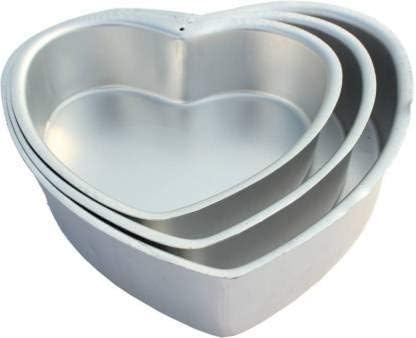STEPHY Aluminium Baking Heart Cake Mould/tins - Pack of 3