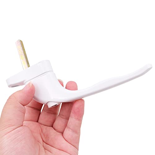 WANGCL 2 PCS Universal White Window Handle UPVC Window Locking Handles 40mm Spindles with Key Cranked Window Handles - Image 2