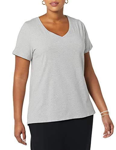 Image of Amazon Essentials Women's Plus Size Short-Sleeve V-Neck T-Shirt