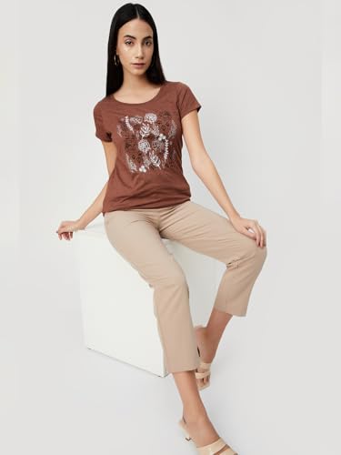 Image of Max Women's Cotton Regular Fit Graphic Printed T-Shirt - Pack of 2