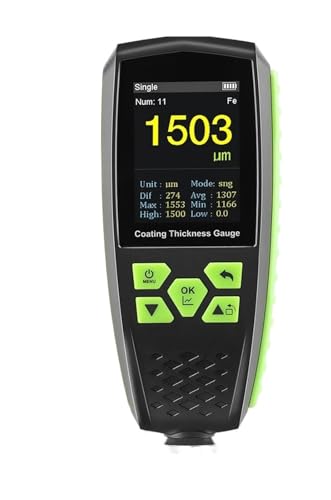 Medidor de espesor para pintura automotriz con pantalla HD y medición hasta 1300 FE/NFE miniatura 1